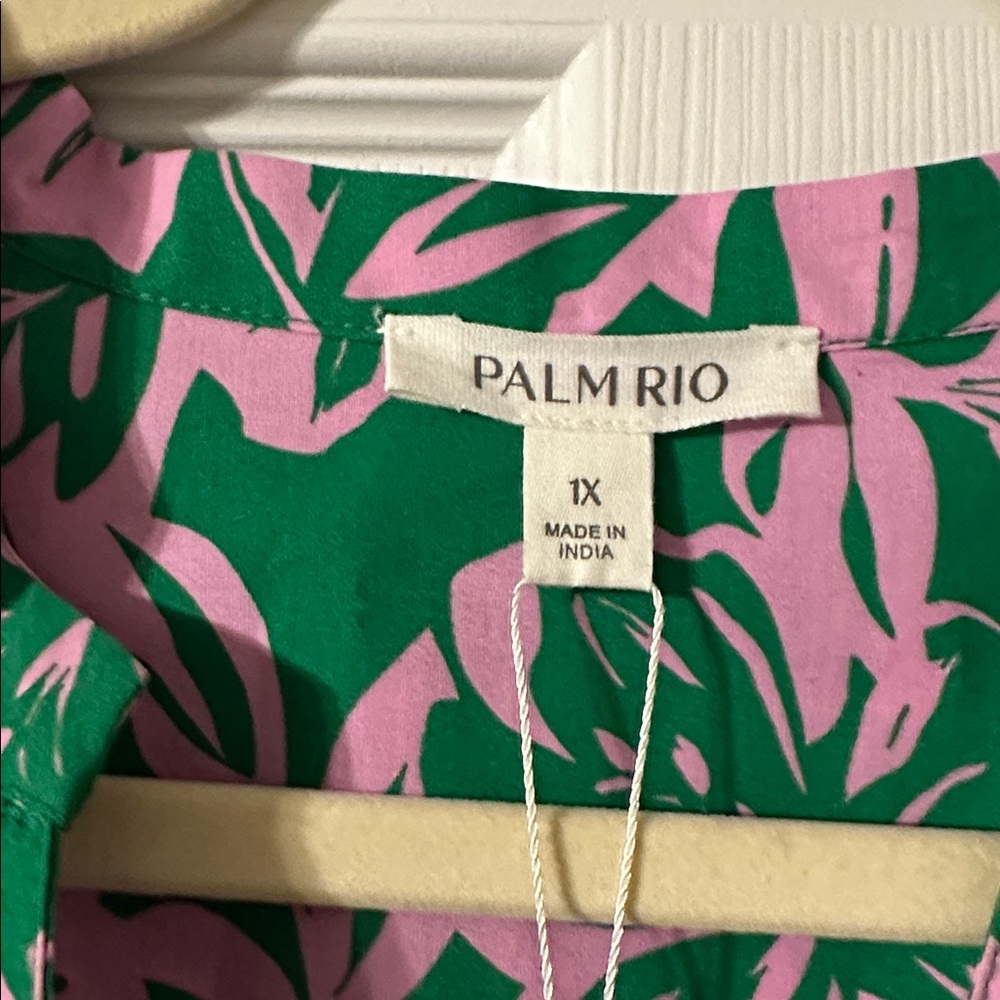 NWT Palm Rio Floral Green and Pink Dress - Picture 2 of 8